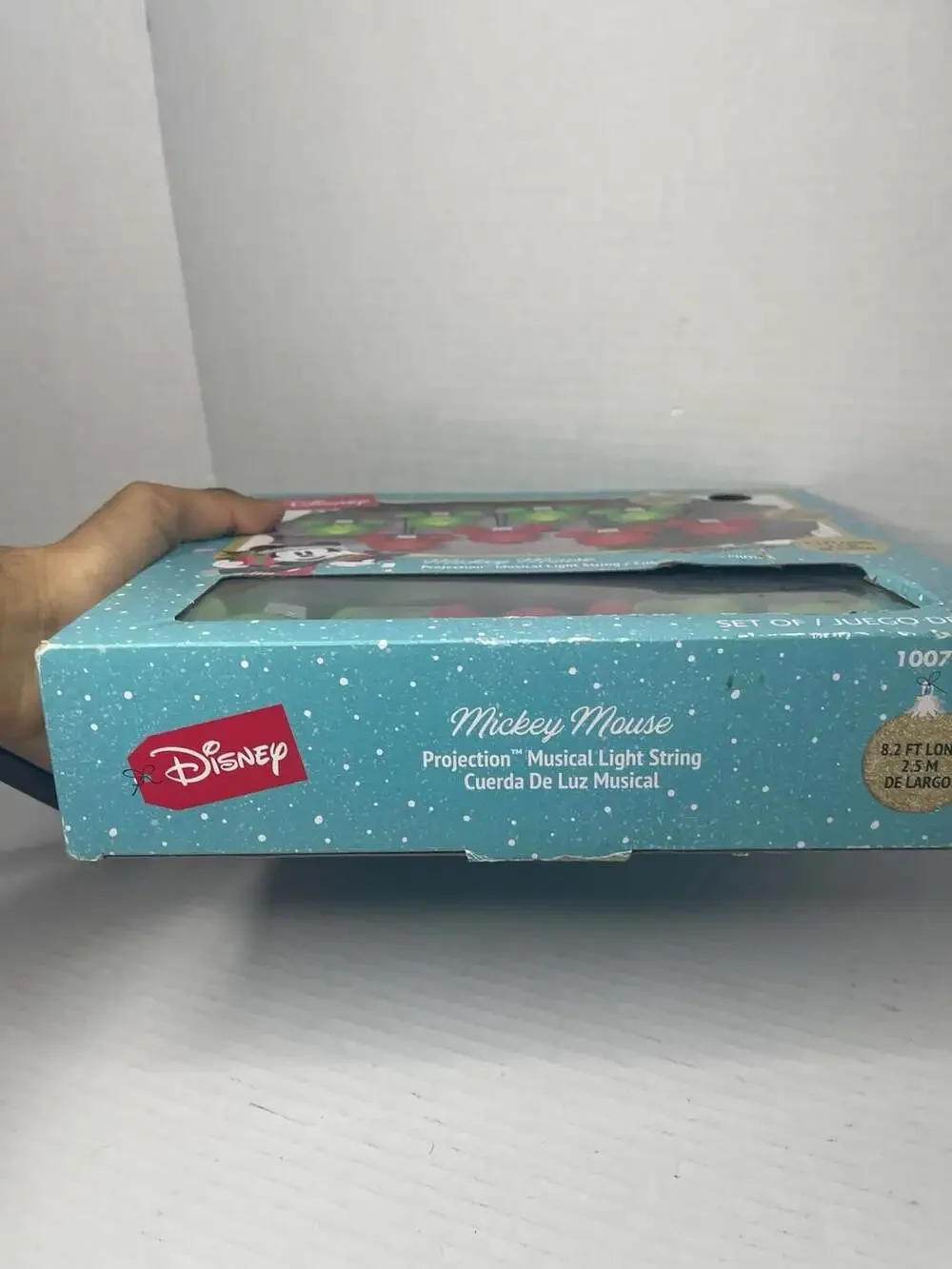 Disney Mickey Mouse Projection Musical Light String 8 Count 8.2ft Christmas Deco